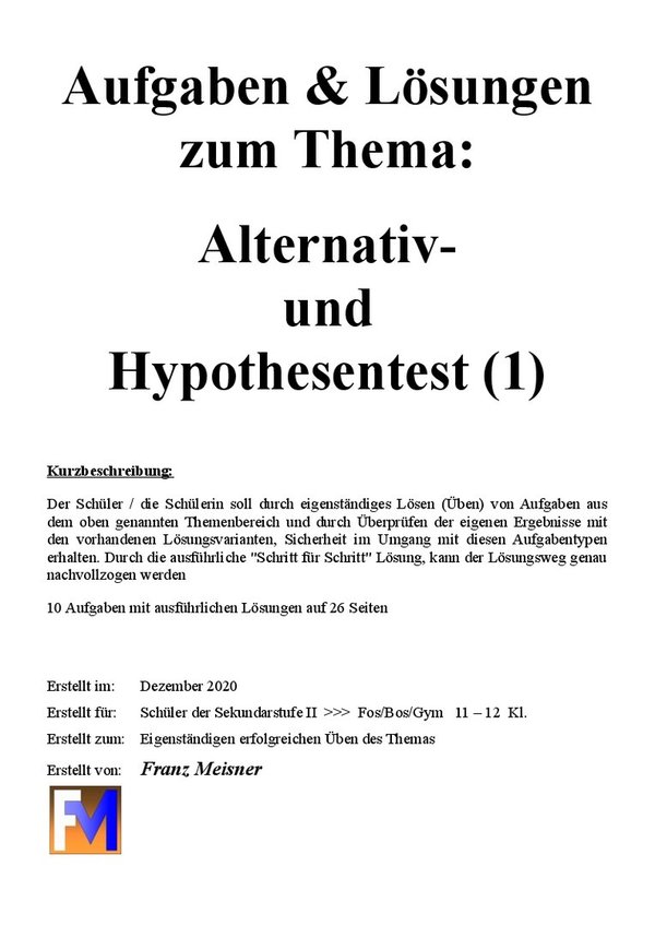 A&L Alternativ- und Hypothesentest (1)