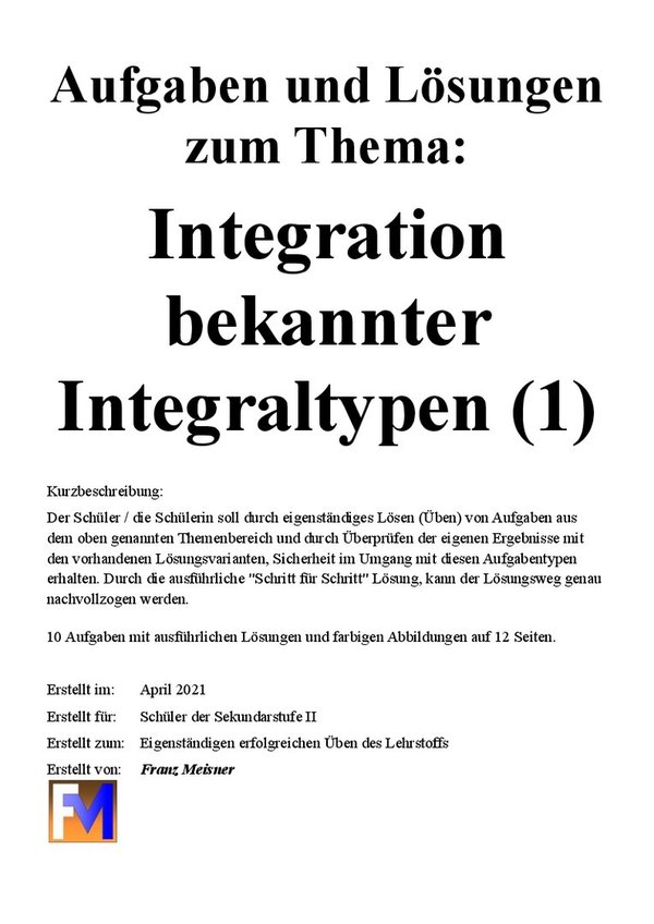 A&L Integration bekannter Integraltypen (1)