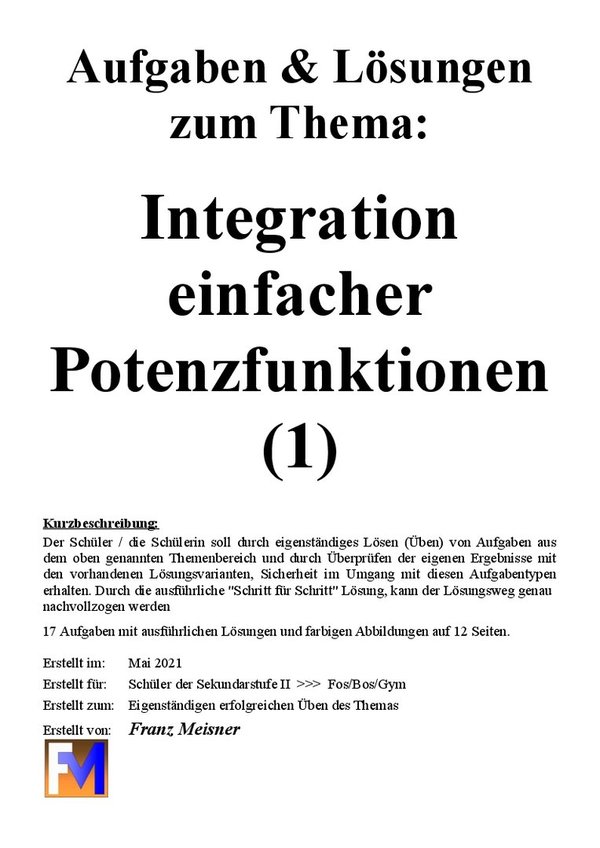 A&L Integration einfacher Potenzfunktionen (1)